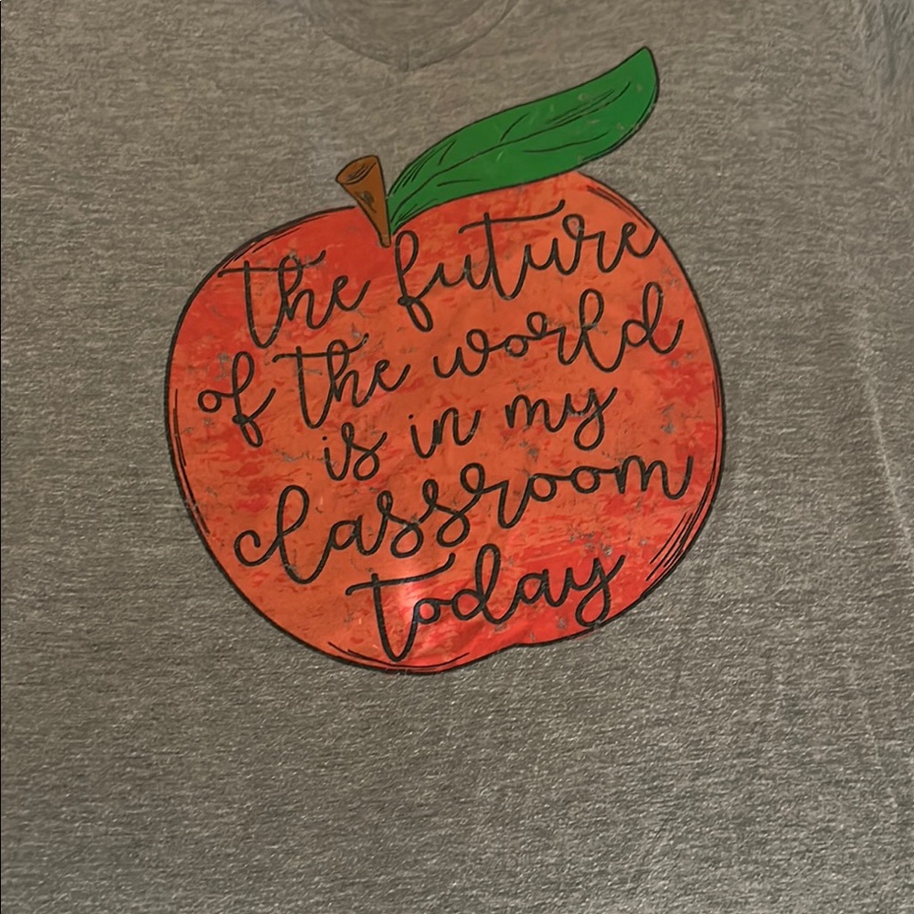 Gray Kids Shirt with Apple Design